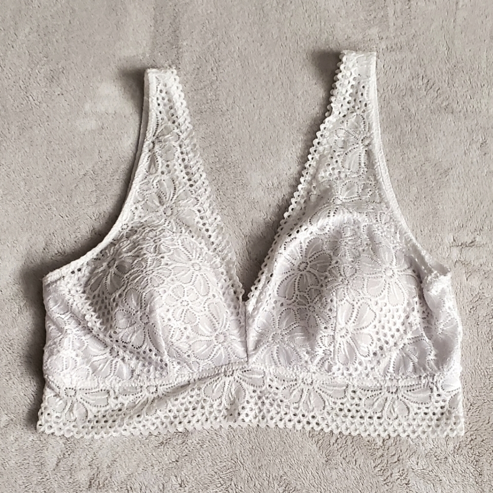 Bralette, Size 1X, White